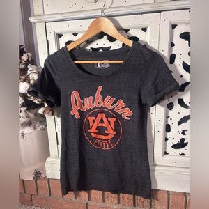 Auburn Tigers Women's Short Sleeve Tee - Charcoal with Orange Logo